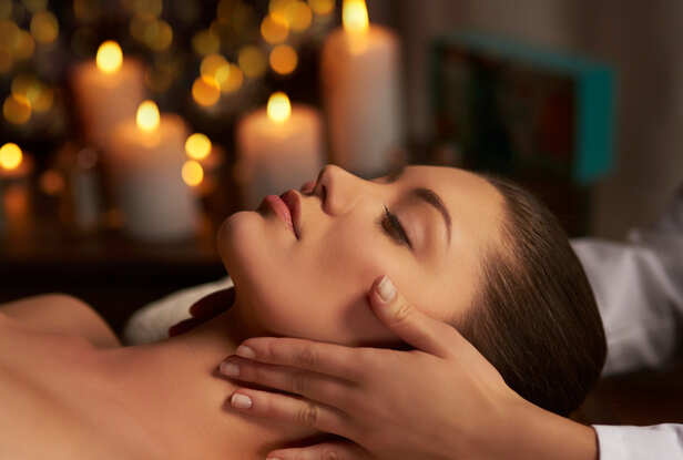 Preparing skin for a relaxing facial massage
