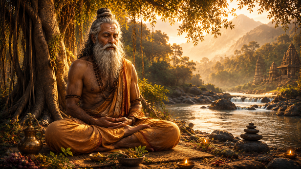 Rishi Chyavana Deep in Meditation