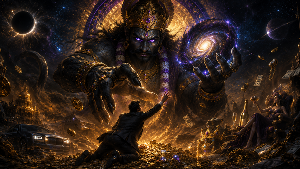 Rahu symbolizing ambition and limitless desire
