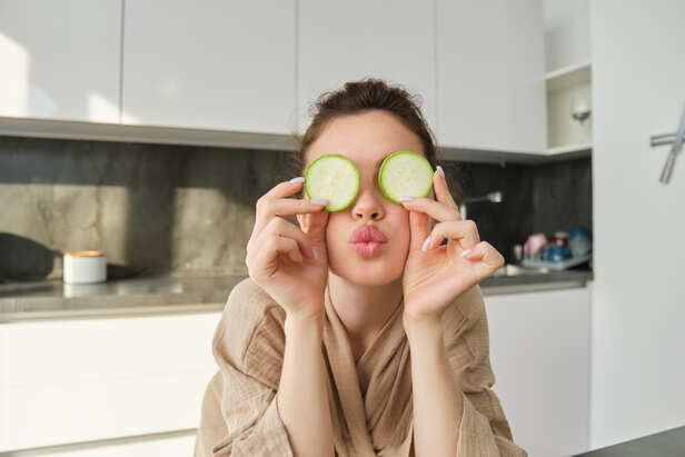 Fresh Cucumber Slices for Under-Eye Care
