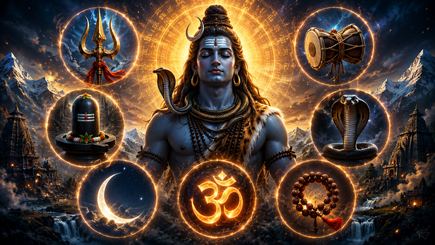 Lord Shiva's Third Eye and Trishul