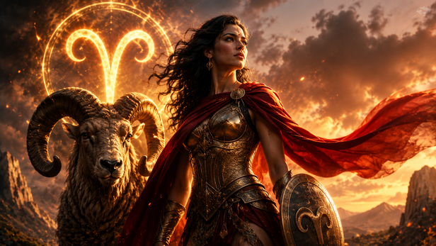 Confident Woman Standing Against the Sunrise