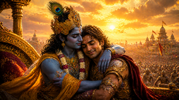 Lord Krishna Watching Over the World