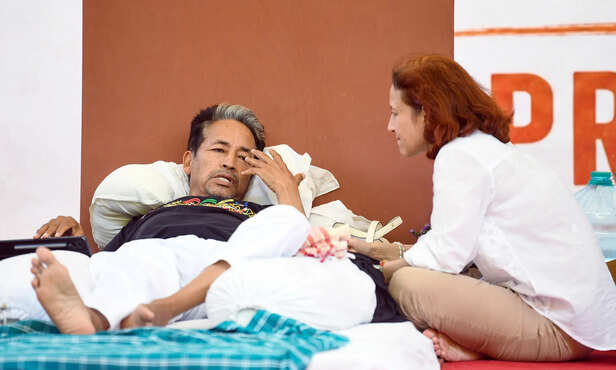 Environmentalist Sonam Wangchuk with his wife Gitanjali...