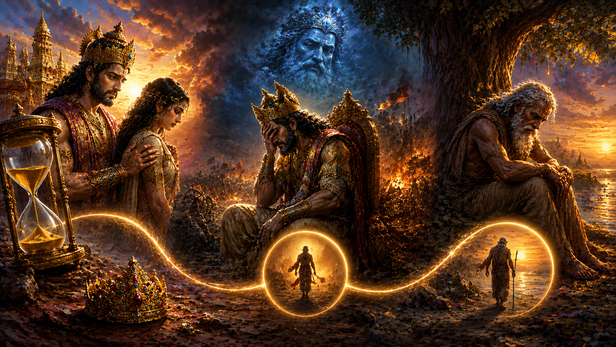 King Bharata Leaving His Kingdom