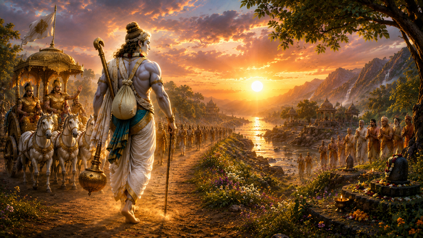 Lord Balarama Leaving for Pilgrimag