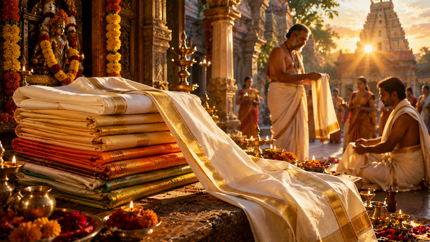 Hindu Rituals Begin With Unstitched Cloth