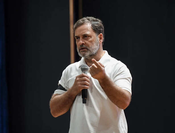Rahul Gandhi during an overseas public interaction