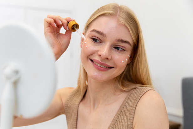 Healthy glowing skin after regular facial oil use