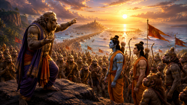 Jambavan guiding Lord Rama's army