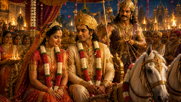 Devaki and Vasudeva's royal wedding