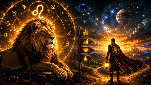 Leo Looking Toward a Sunrise