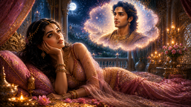 Princess Usha Dreaming of a Mysterious Prince