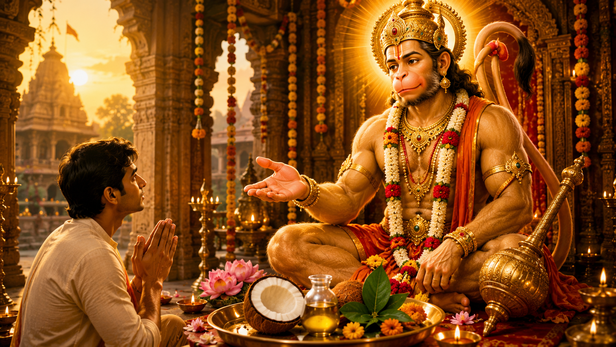 Hanuman reaching toward the radiant Sun