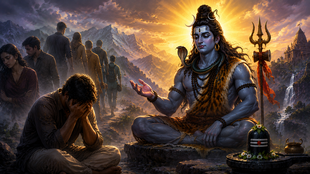 Divine Form of Lord Shiva with Sacred Symbols