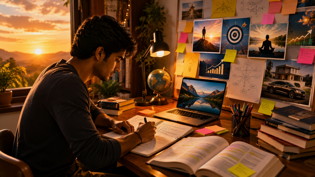 Person Studying and Planning Future Goals