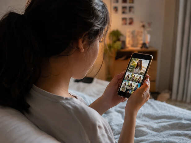Girl using social media
