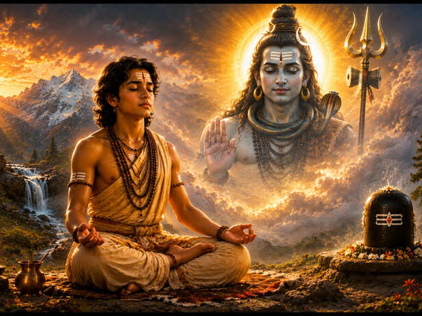 Rishi Upamanyu Performing Intense Meditation