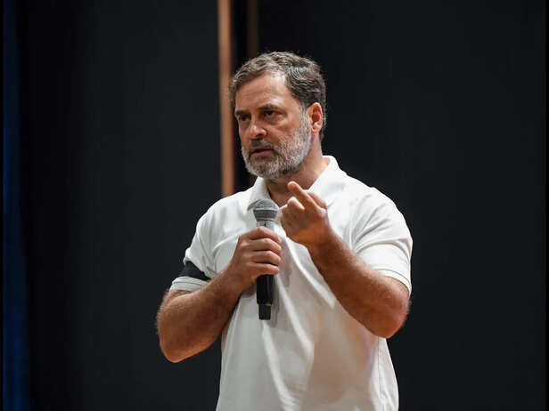 Rahul Gandhi during an overseas public interaction
