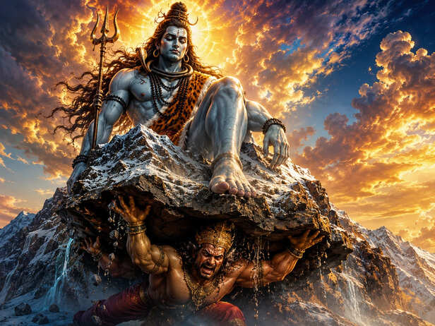 Shiva sitting on kailash