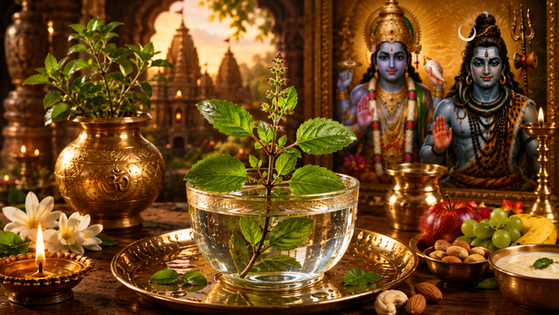 Sacred Tulsi and Water