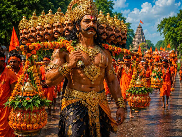 Ravana taking it as kanwar yatra