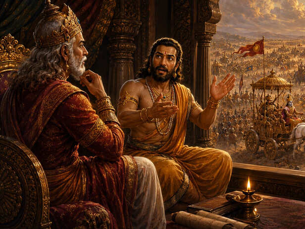 Sanjaya Describing the Mahabharata War
