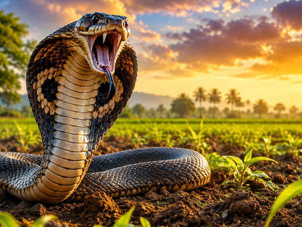 Angry Serpent in the Field