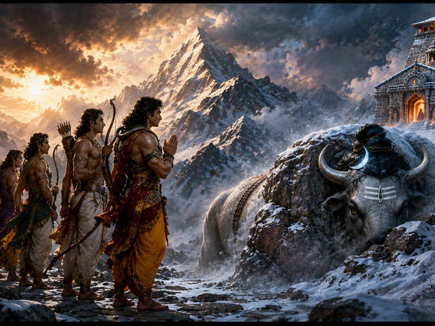 Shiva Hide From the Pandavas at Kedarnath