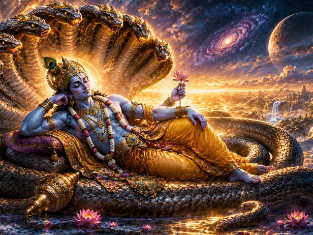 Adishesha as Vishnu’s Divine Serpent