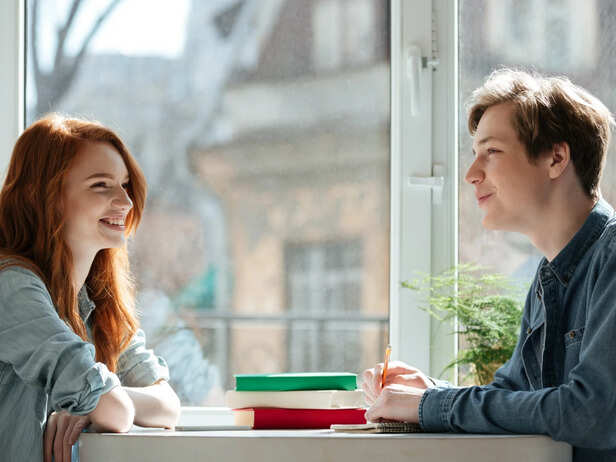 Couple talking to each other