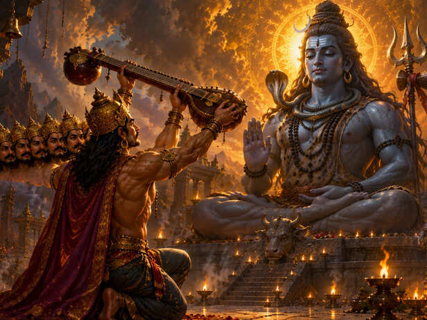 Ravana’s Devotion Before Lord Shiva
