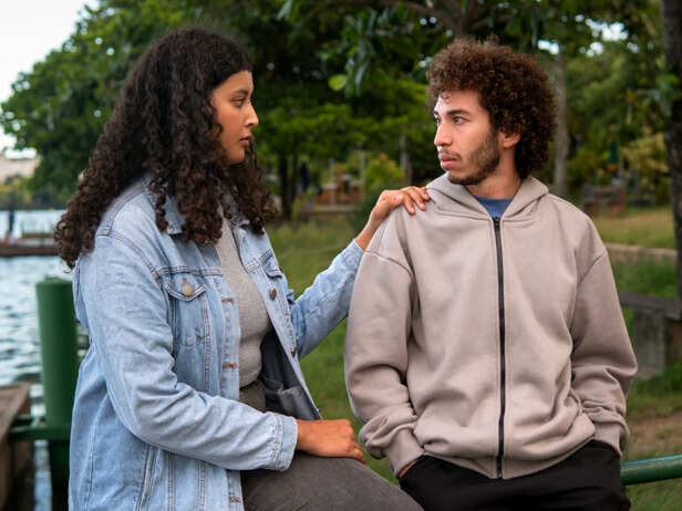 Two Friends Sharing a Deep Emotional Connection