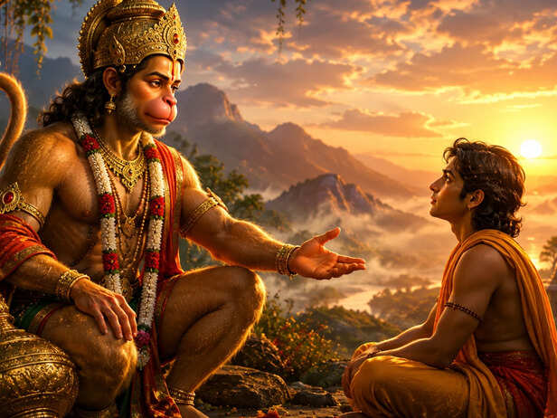 Hanuman Standing Ready to Serve