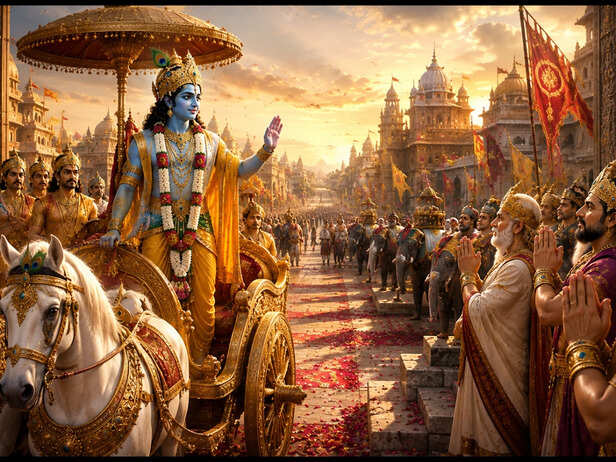 Krishna Arriving in Hastinapura