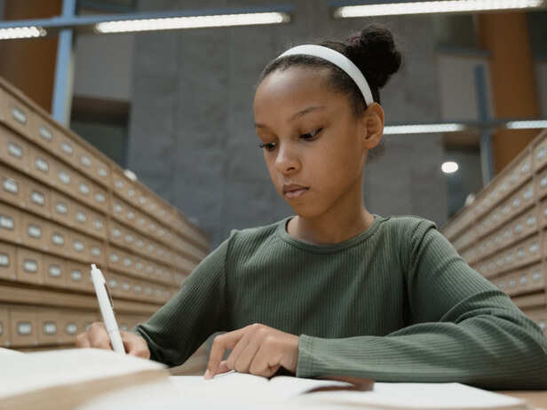 Girl studying