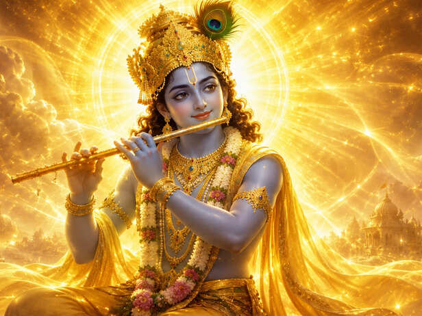 Lord Krishna surrounded by divine light