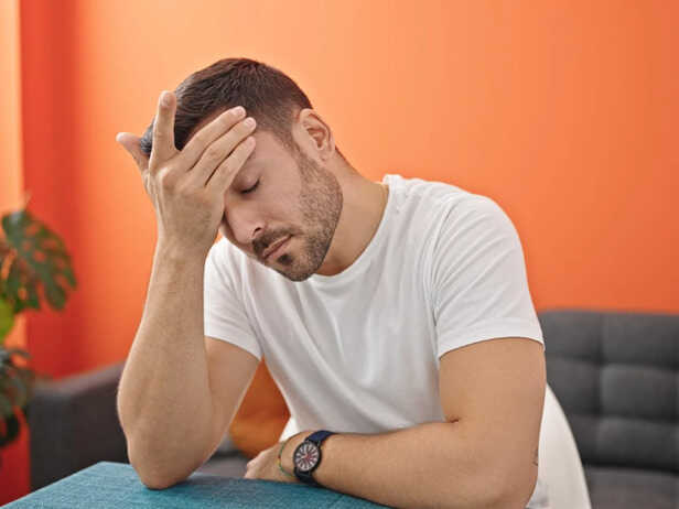Person feeling tired during the day