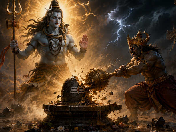 Attacked Shiva’s Lingam.