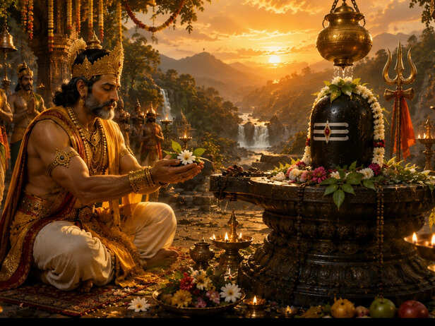 King Sudakshina Worships Shiva