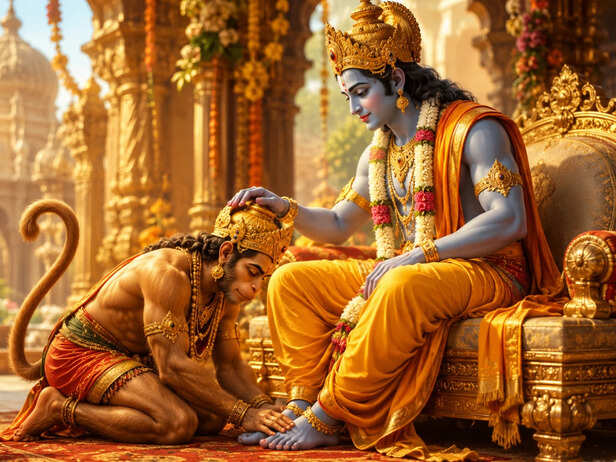 Hanuman Ji Sit at Rama’s Feet