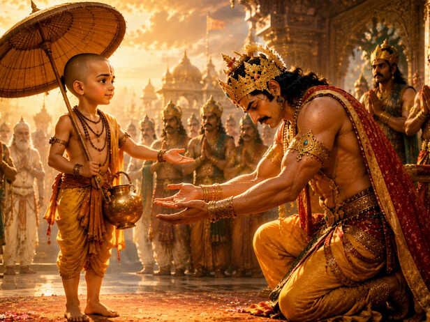 King Bali Offers Himself to Vamana