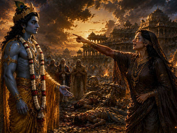 Gandhari Curses Lord Krishn