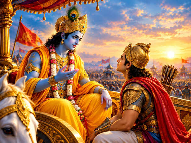 Krishna  guiding Arjuna