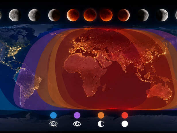 Lunar eclipse visibility around the world