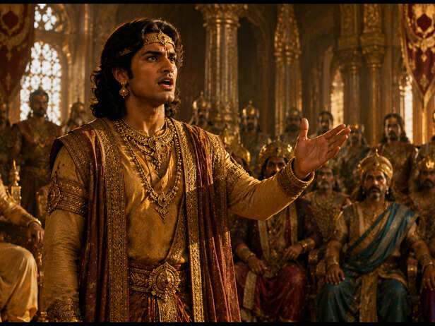 Vikarna speaking in the Kuru royal assembly