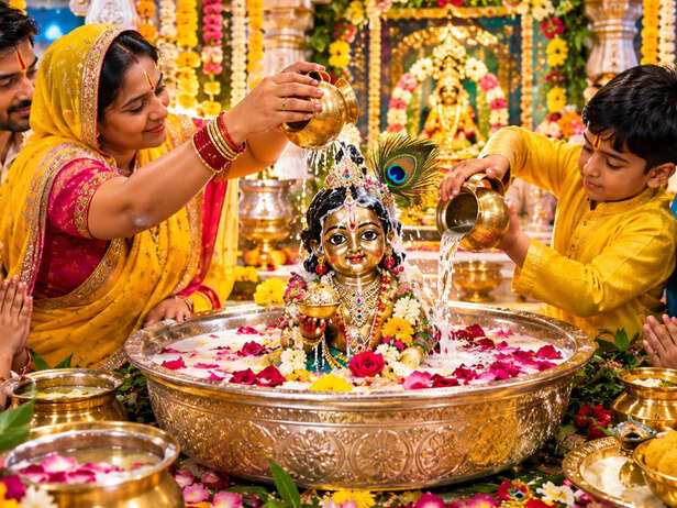Laddu Gopal Panchamrit Abhishek