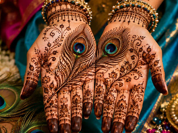 Krishna Peacock Feather Mehndi