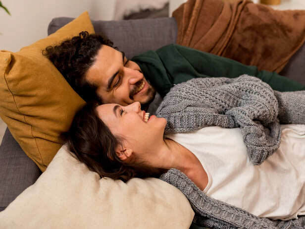 Couple laughing