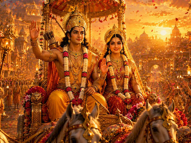 Rama and Sita Returning to Ayodhya